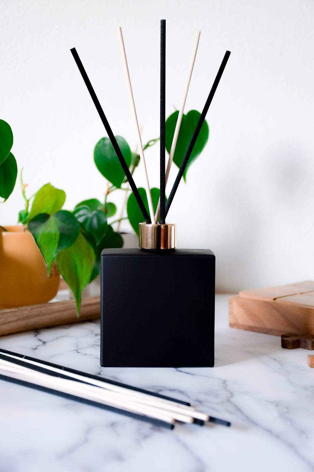 Customizable Black and Gold Non-Toxic Reed Diffuser