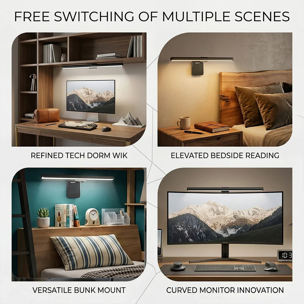 1/2PCS LED Monitor Light Bar Computer Screen Hanging Lights Atmosphere Table Lamp for  Work Study Read Gaming Dimming Lighting