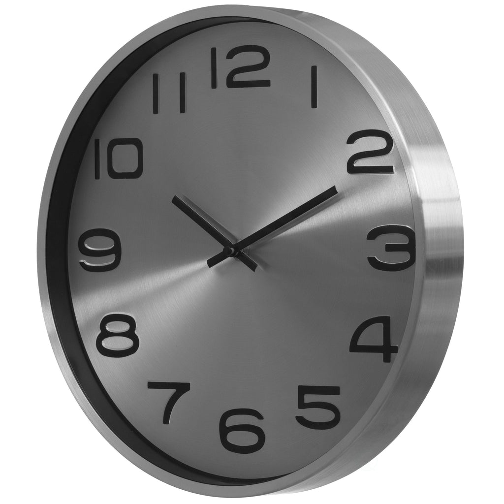 Modern Round Analog Wall Clock Silver